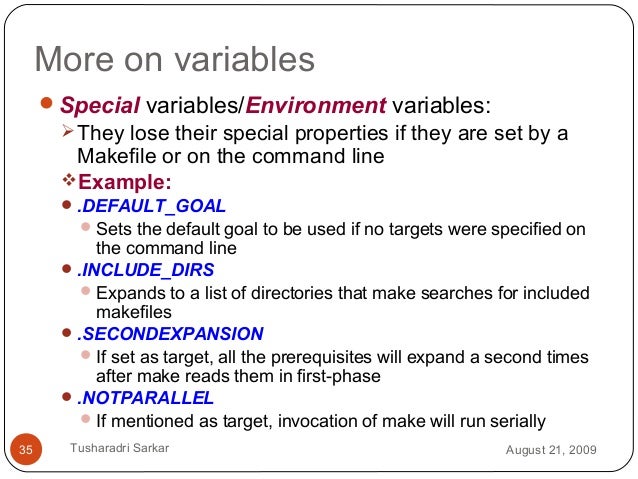 Cvs in northumberland county council housing department Makefile automatic variables